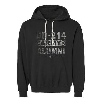 DD 214 Army Alumni Military Veteran Retirement Gifts Garment-Dyed Fleece Hoodie