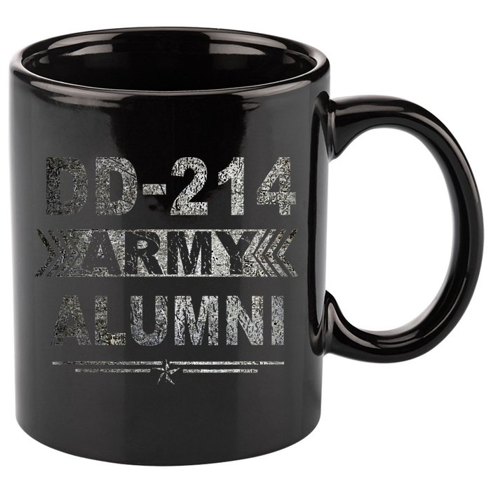 DD 214 Army Alumni Military Veteran Retirement Gifts 11oz C Handle Ceramic Mug