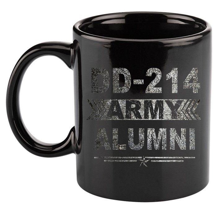 DD 214 Army Alumni Military Veteran Retirement Gifts 11oz C Handle Ceramic Mug