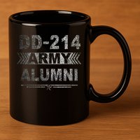 DD 214 Army Alumni Military Veteran Retirement Gifts 11oz C Handle Ceramic Mug