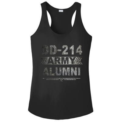 DD 214 Army Alumni Military Veteran Retirement Gifts Ladies PosiCharge Competitor Racerback Tank
