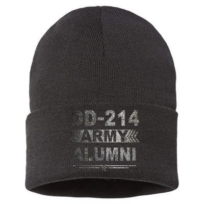 DD 214 Army Alumni Military Veteran Retirement Gifts Sustainable Knit Beanie
