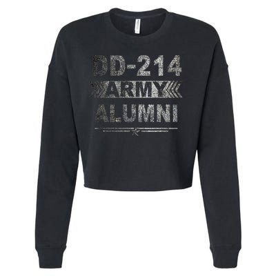 DD 214 Army Alumni Military Veteran Retirement Gifts Cropped Pullover Crew