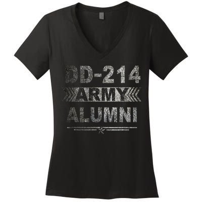 DD 214 Army Alumni Military Veteran Retirement Gifts Women's V-Neck T-Shirt