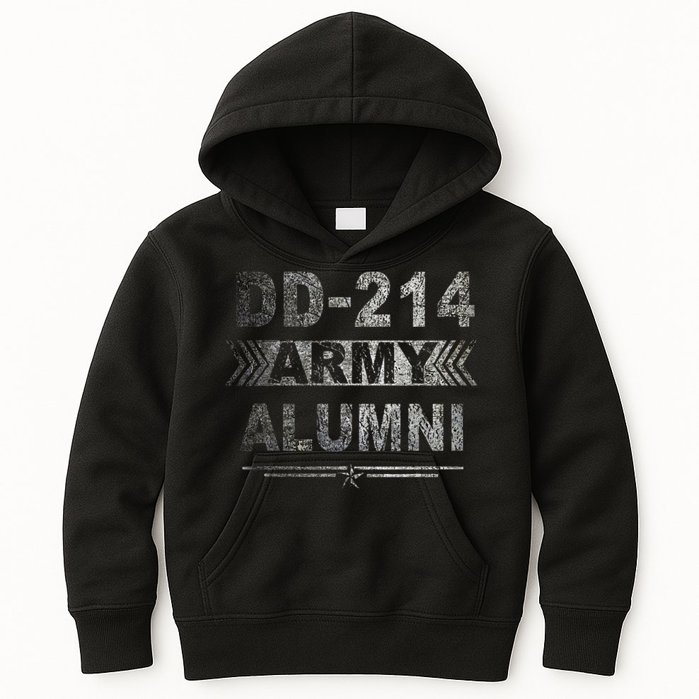 DD 214 Army Alumni Military Veteran Retirement Gifts Kids Hoodie