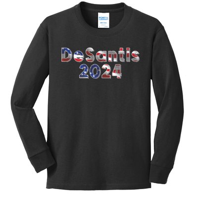 DeSantis 2024 American Flag Kids Long Sleeve Shirt