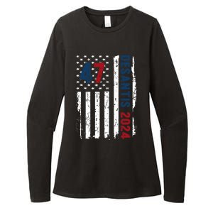 DeSantis 2024 American Flag For President Ron DeSantis 2024 Womens CVC Long Sleeve Shirt