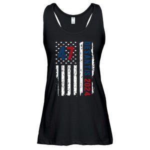 DeSantis 2024 American Flag For President Ron DeSantis 2024 Ladies Essential Flowy Tank