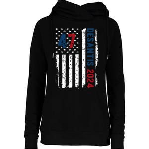 DeSantis 2024 American Flag For President Ron DeSantis 2024 Womens Funnel Neck Pullover Hood