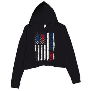 DeSantis 2024 American Flag For President Ron DeSantis 2024 Crop Fleece Hoodie