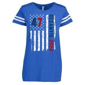 DeSantis 2024 American Flag For President Ron DeSantis 2024 Enza Ladies Jersey Football T-Shirt