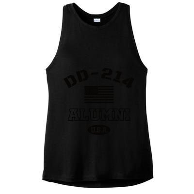 DD 214 Alumni American Flag Ladies PosiCharge Tri-Blend Wicking Tank
