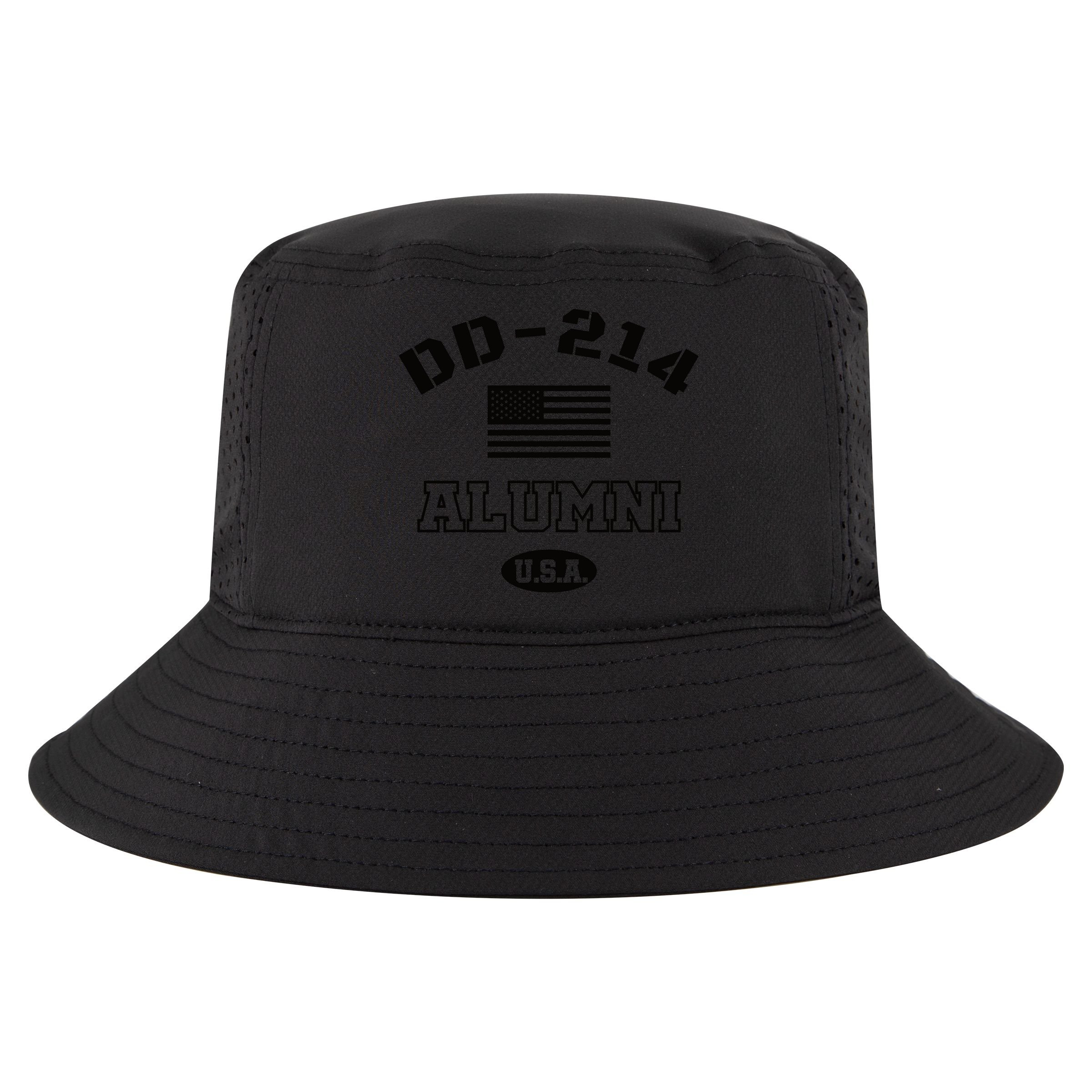 DD 214 Alumni American Flag Cool Comfort Performance Bucket Hat
