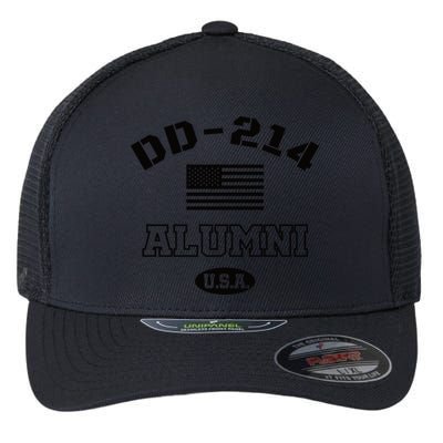 DD 214 Alumni American Flag Flexfit Unipanel Trucker Cap