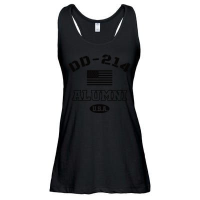 DD 214 Alumni American Flag Ladies Essential Flowy Tank