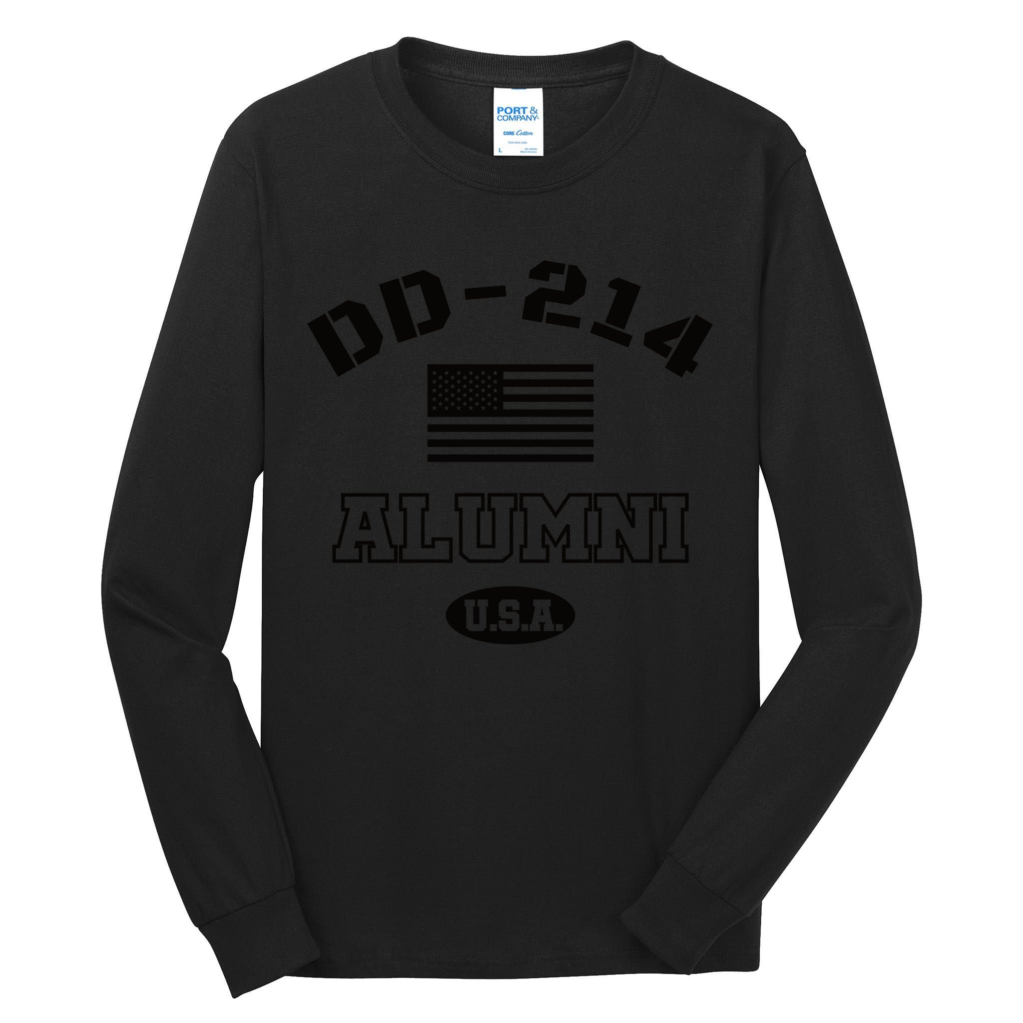 DD 214 Alumni American Flag Tall Long Sleeve T-Shirt