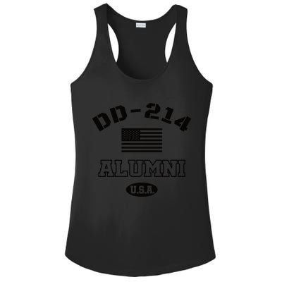 DD 214 Alumni American Flag Ladies PosiCharge Competitor Racerback Tank