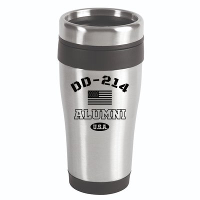 DD 214 Alumni American Flag 16oz Travel Tumbler