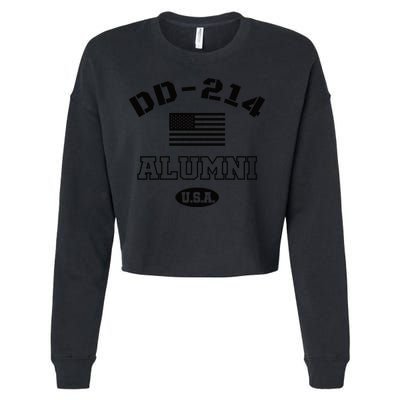 DD 214 Alumni American Flag Cropped Pullover Crew