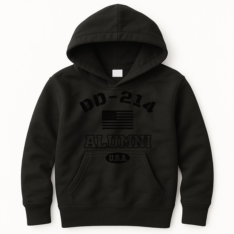 DD 214 Alumni American Flag Kids Hoodie