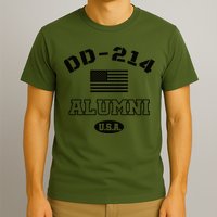DD 214 Alumni American Flag T-Shirt