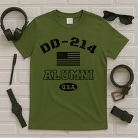 DD 214 Alumni American Flag T-Shirt