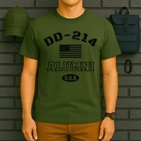 DD 214 Alumni American Flag T-Shirt