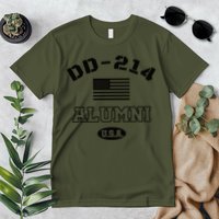 DD 214 Alumni American Flag Premium T-Shirt