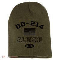 DD 214 Alumni American Flag Short Acrylic Beanie