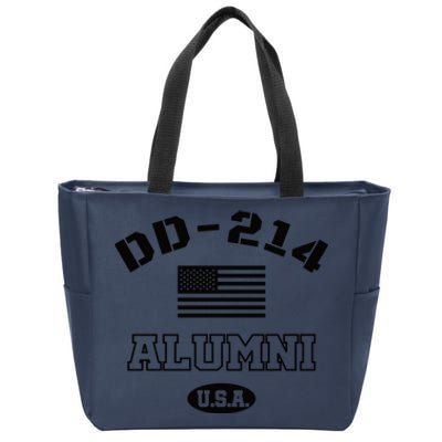 DD 214 Alumni American Flag Zip Tote Bag