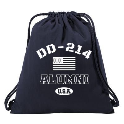 DD 214 Alumni American Flag Drawstring Bag