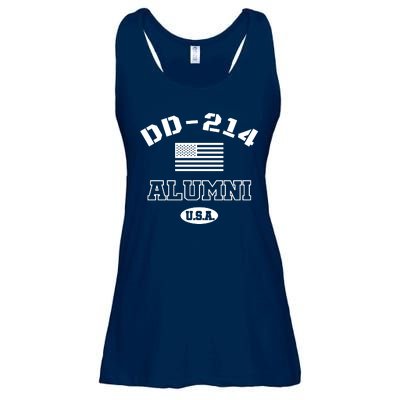 DD 214 Alumni American Flag Ladies Essential Flowy Tank