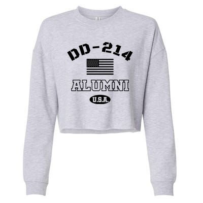 DD 214 Alumni American Flag Cropped Pullover Crew