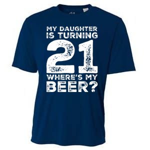 Dad 21st Birthday Daughter Turning 21 Years Old Beer Cooling Performance Crew T-Shirt