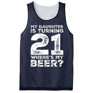 Dad 21st Birthday Daughter Turning 21 Years Old Beer Mesh Reversible Basketball Jersey Tank