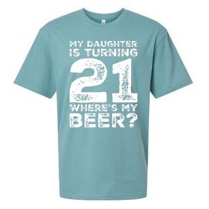 Dad 21st Birthday Daughter Turning 21 Years Old Beer Sueded Cloud Jersey T-Shirt