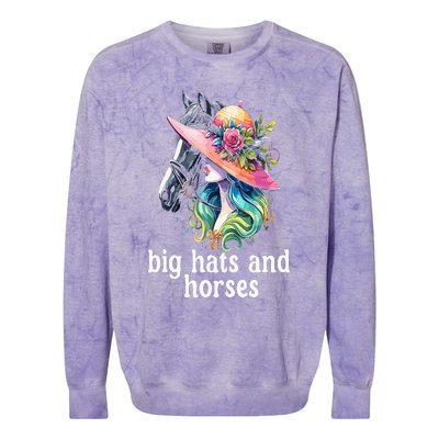 Derby 2024 Big Hat Derby Day Horse Silks And Hats & Dress Colorblast Crewneck Sweatshirt