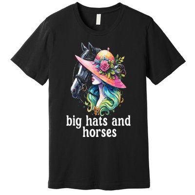 Derby 2024 Big Hat Derby Day Horse Silks And Hats & Dress Premium T-Shirt