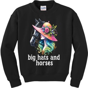 Derby 2024 Big Hat Derby Day Horse Silks And Hats & Dress Kids Sweatshirt