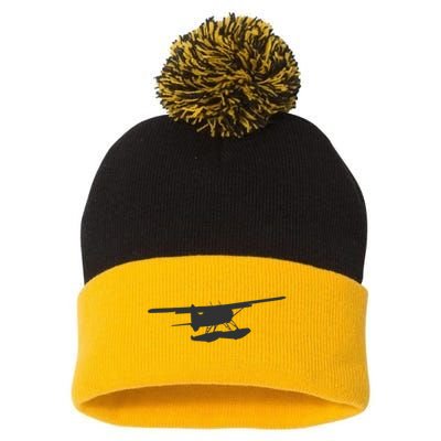 Dhc 2 Beaver Floatplane Silhouette Design Pom Pom 12in Knit Beanie