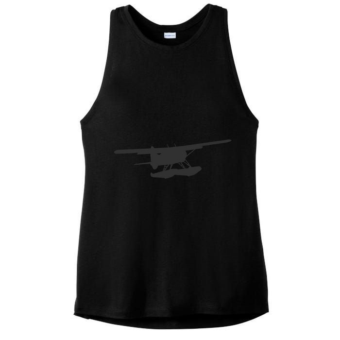 Dhc 2 Beaver Floatplane Silhouette Design Ladies PosiCharge Tri-Blend Wicking Tank