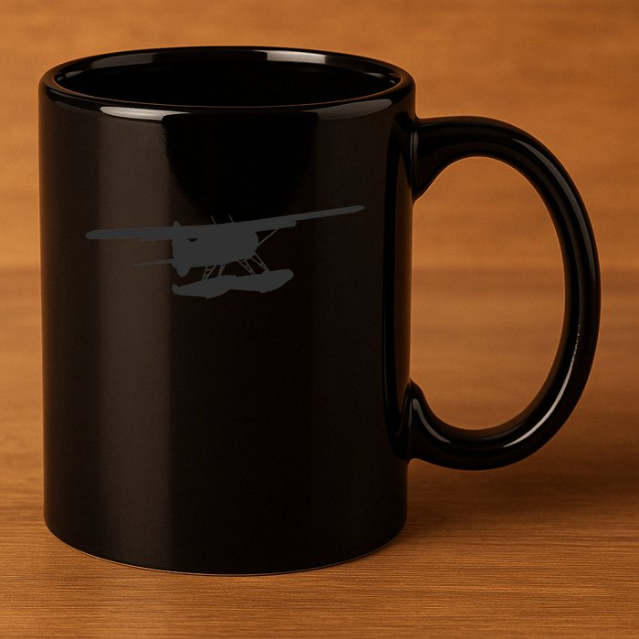 Dhc 2 Beaver Floatplane Silhouette Design 11oz C Handle Ceramic Mug