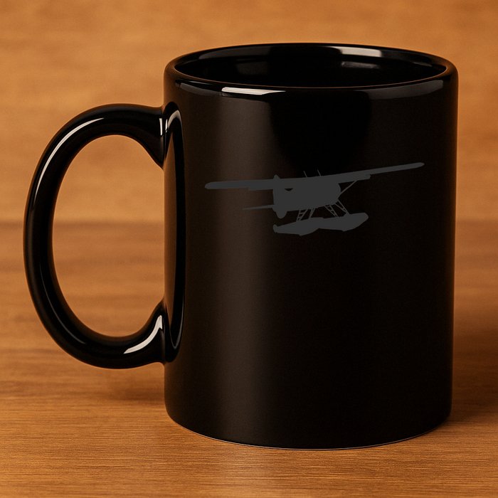 Dhc 2 Beaver Floatplane Silhouette Design 11oz C Handle Ceramic Mug