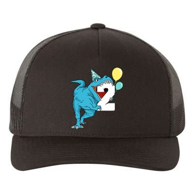 Dinosaur 2nd Birthday Boy T-Rex 2 Two Year Old Yupoong Adult 5-Panel Trucker Hat