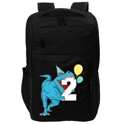 Dinosaur 2nd Birthday Boy T-Rex 2 Two Year Old Impact Tech Backpack