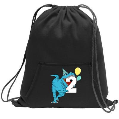 Dinosaur 2nd Birthday Boy T-Rex 2 Two Year Old Sweatshirt Cinch Pack Bag