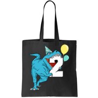 Dinosaur 2nd Birthday Boy T-Rex 2 Two Year Old Tote Bag