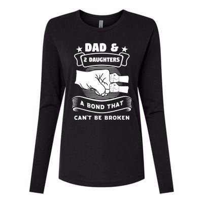 dad & 2 daughters a bond father children Womens Cotton Relaxed Long Sleeve T-Shirt