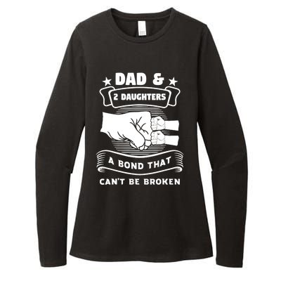 dad & 2 daughters a bond father children Womens CVC Long Sleeve Shirt