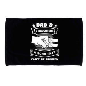 dad & 2 daughters a bond father children Microfiber Hand Towel